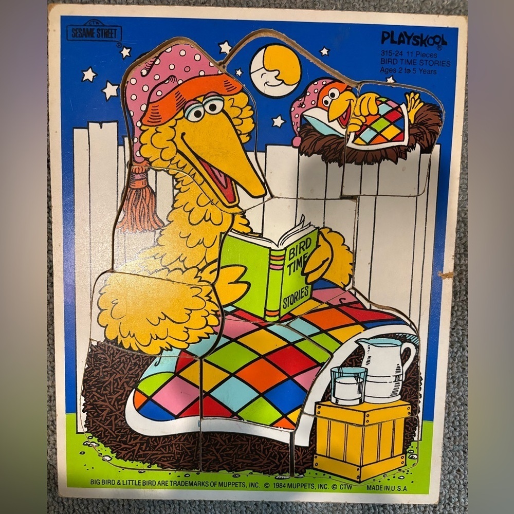 Playskool Sesame Street Bird Time Stories Puzzle Vintage 1984